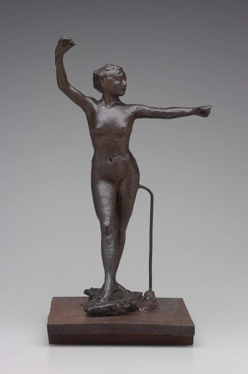 Tänzerin bereit zum Tanz mit dem rechten Fuß nach vorne, 1882-95 von Edgar Degas