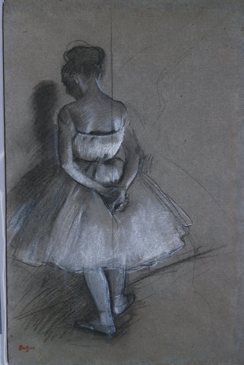 Tänzerin stehend mit hinter dem Rücken verschränkten Händen, 1874 von Edgar Degas