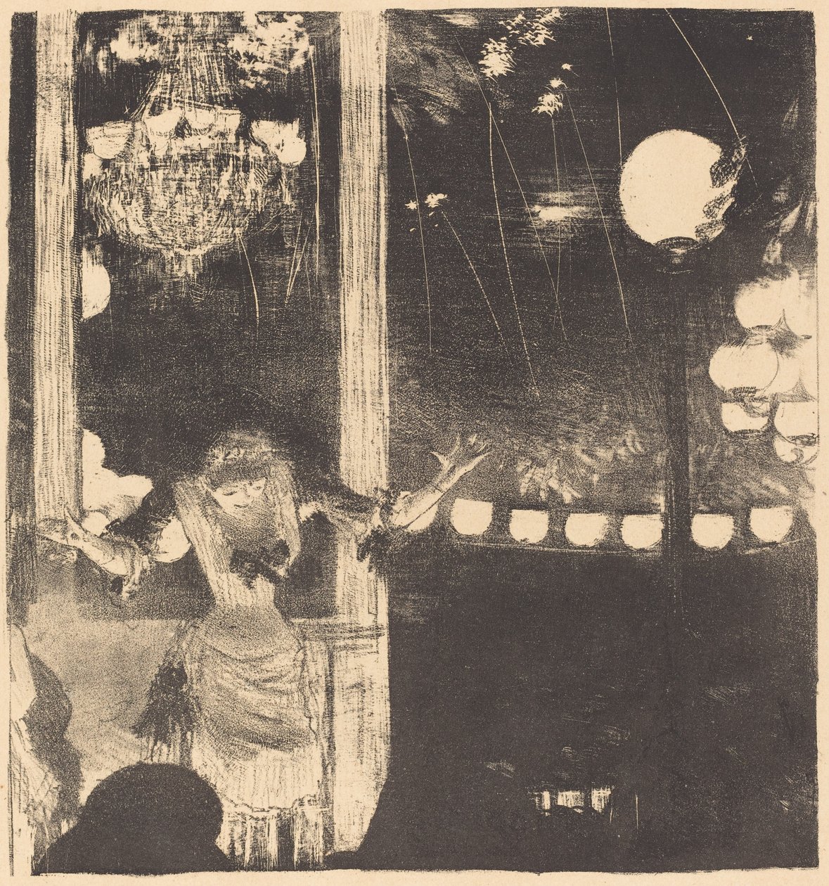 Mademoiselle Bécat im Café des Ambassadeurs (Aux Ambassadeurs: Mlle Bécat) von Edgar Degas