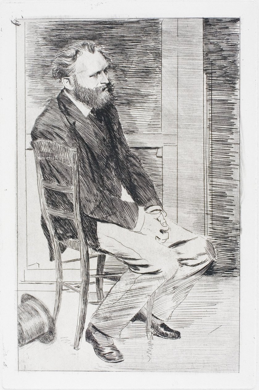 Manet sitzt, nach rechts gewandt von Edgar Degas