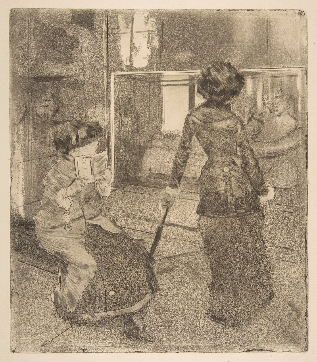 Mary Cassatt im Louvre: Die etruskische Galerie (1879-80) von Edgar Degas