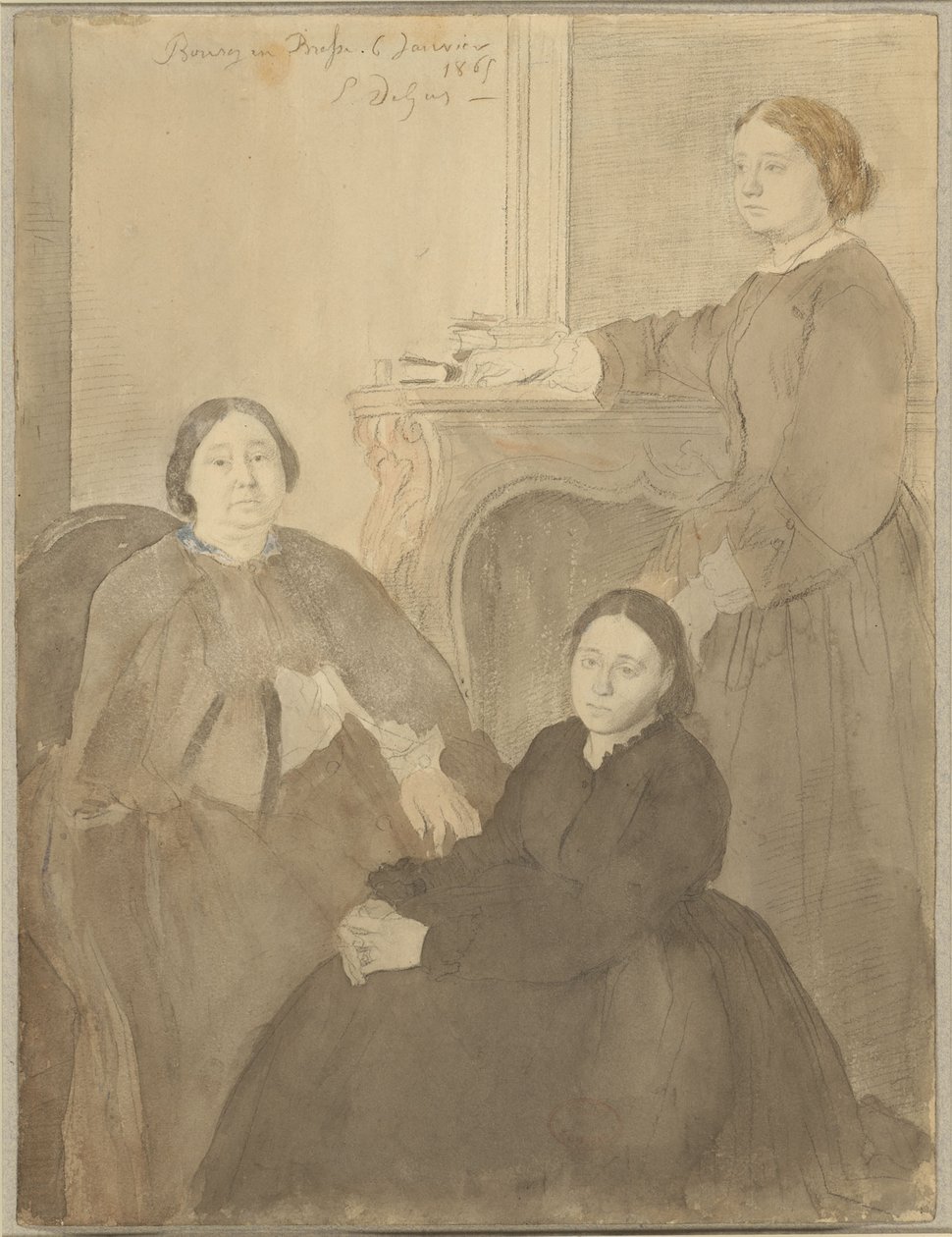 Mme. Michel Musson und ihre Töchter, Estelle und Désirée von Edgar Degas