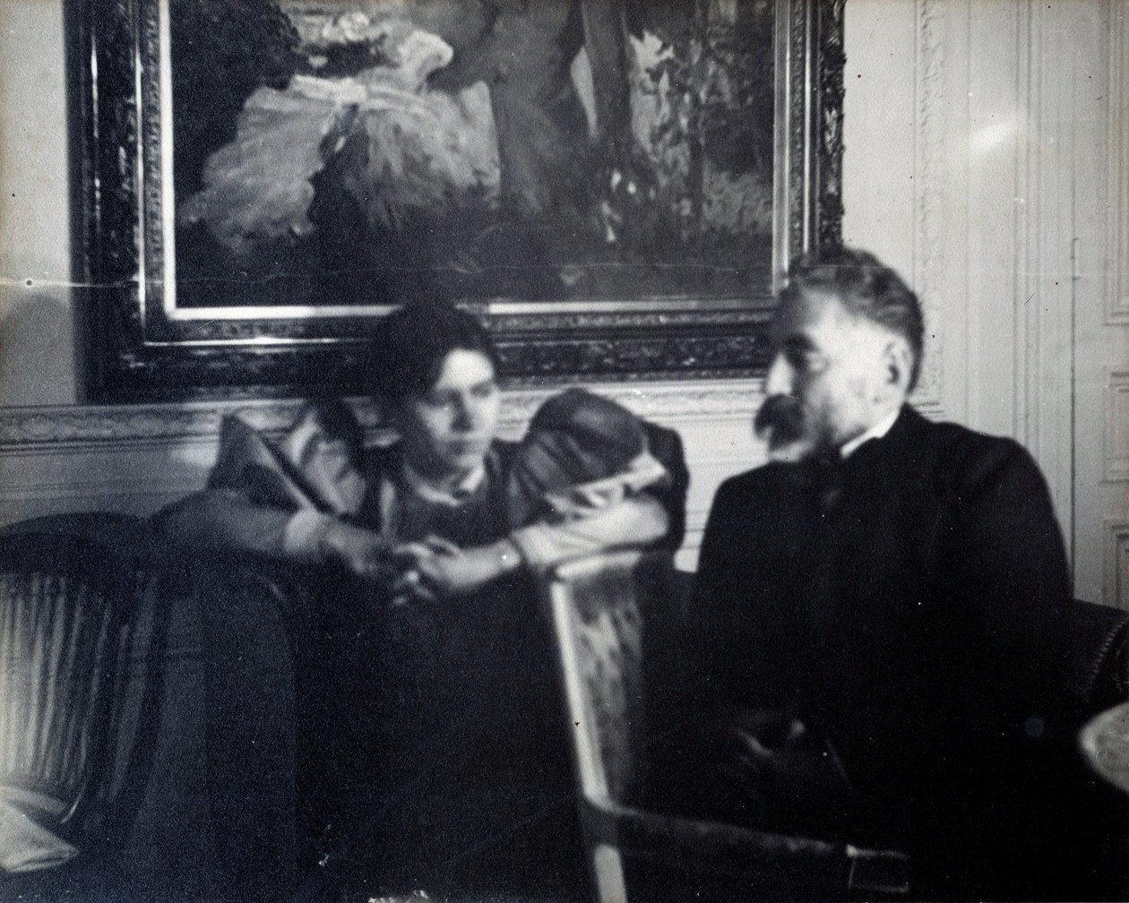 Porträt des Schriftstellers Stephane Mallarme (1842-1898) und Paule Gobillard, Nichte von Berthe Morisot (Fotografie von Edgar Degas, 1896) von Edgar Degas
