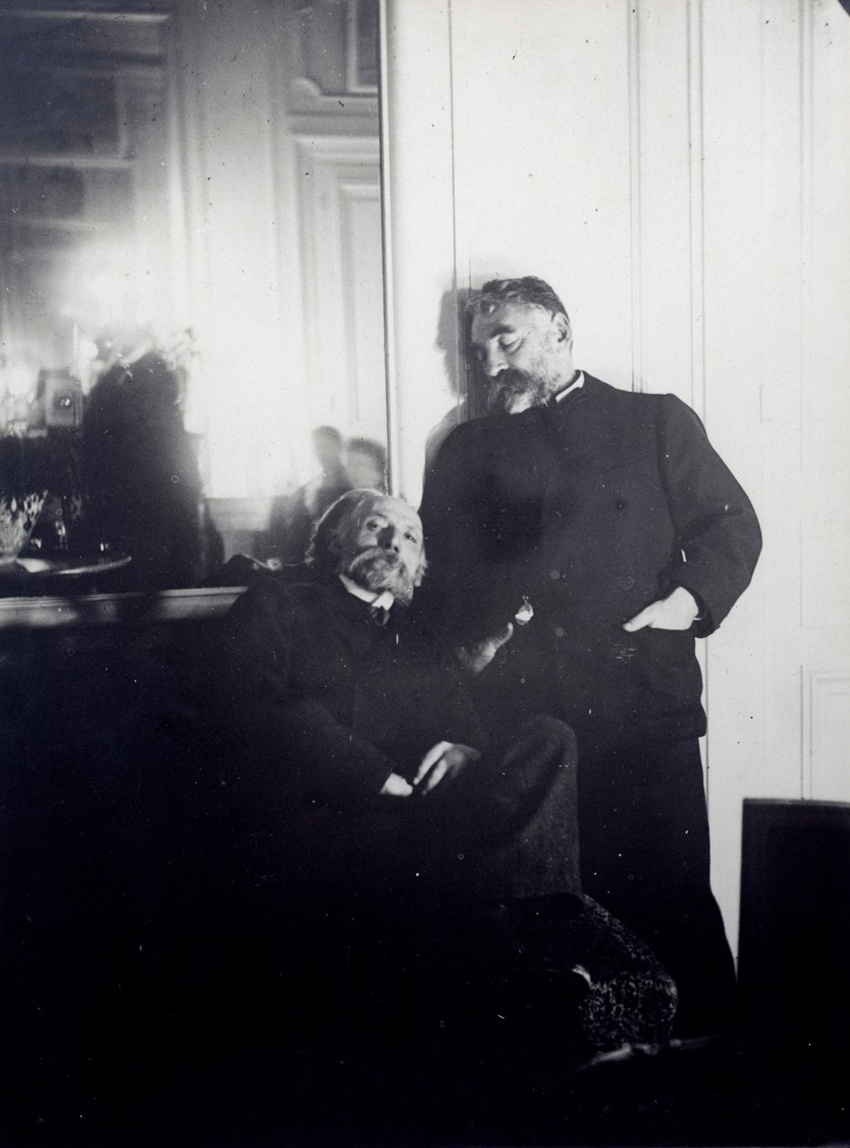 Porträts des Dichters Stephane Mallarme und des Malers Auguste Renoir. Fotografische Aufnahme von Edgar Degas, 1895 Paris, Jacques Doucet Bibliothek von Edgar Degas