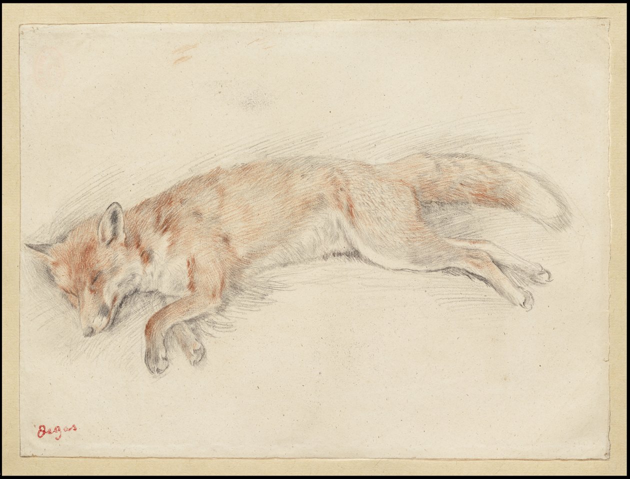 Studie für "Toter Fuchs im Wald" von Edgar Degas