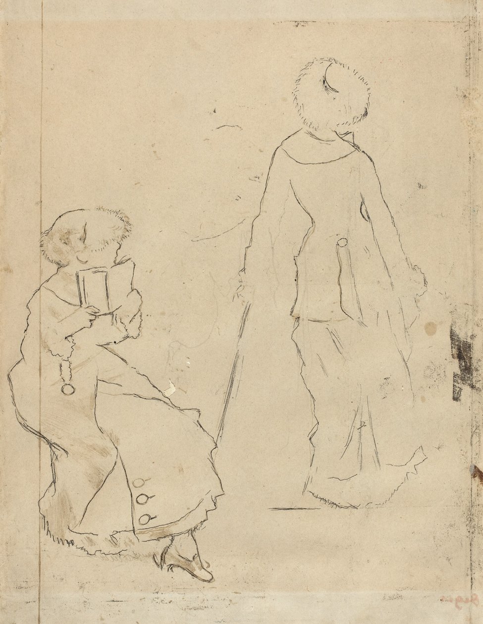 Studie für "Mary Cassatt im Louvre" [Rückseite] von Edgar Degas