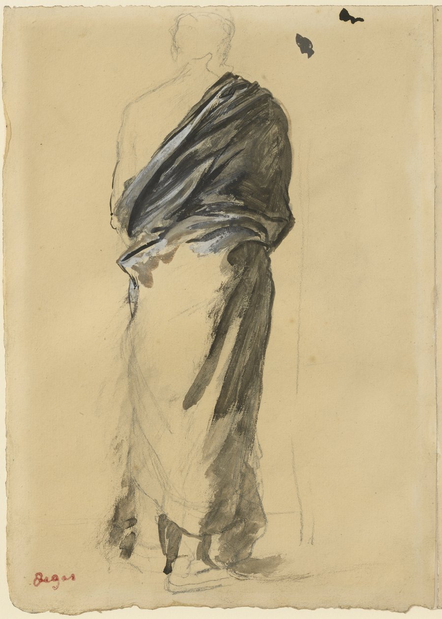 Studie von Draperie, 1860-65 von Edgar Degas