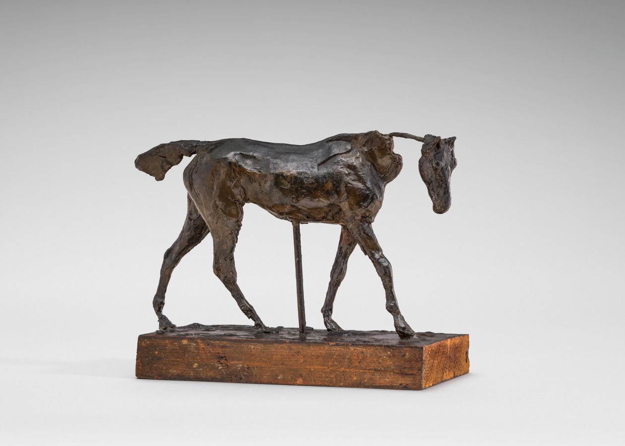 Vollblutpferd im Gehen, Teil des Halses fehlt, frühe 1870er von Edgar Degas