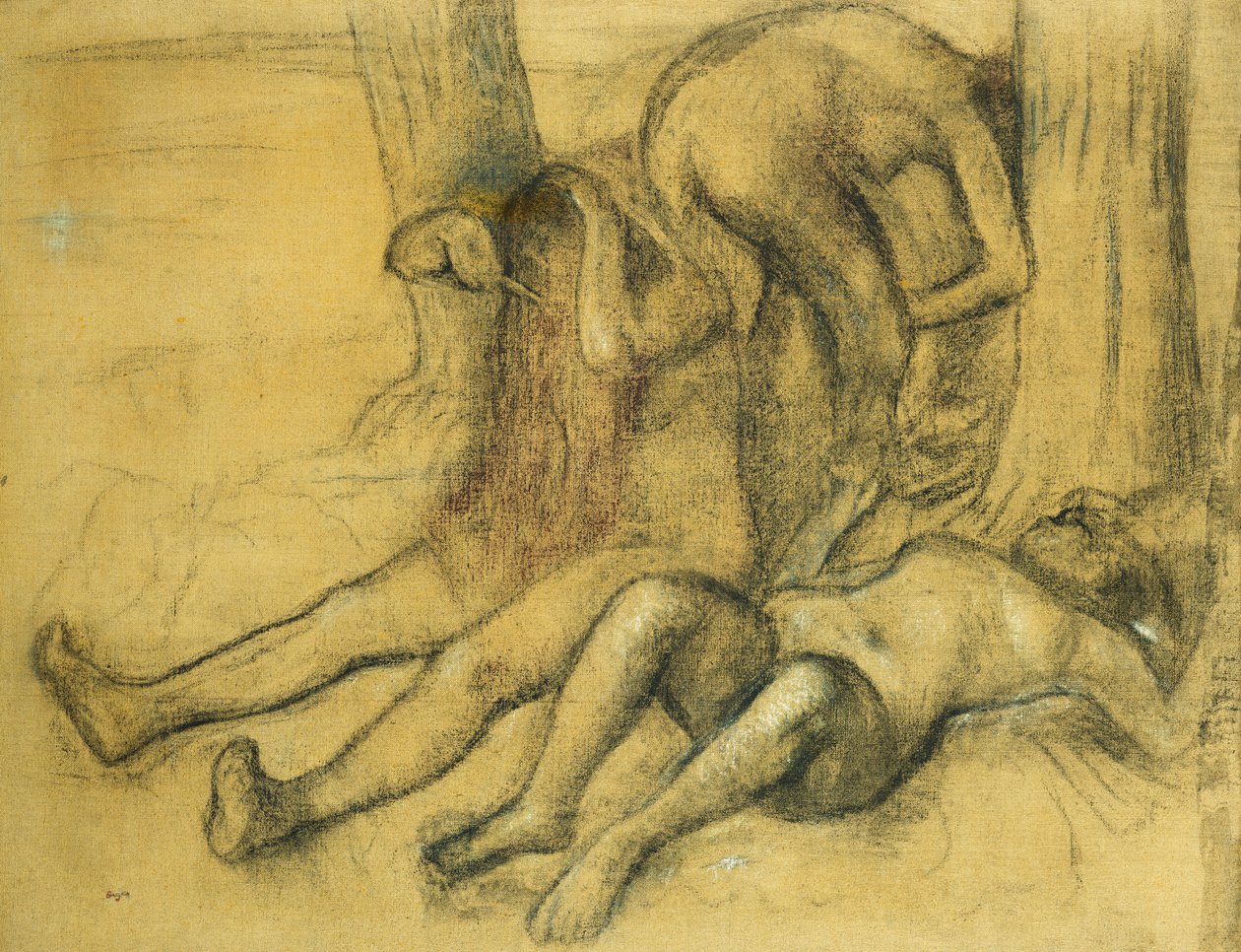 Drei Badende unter einem Baum, ca. 1894 von Edgar Degas