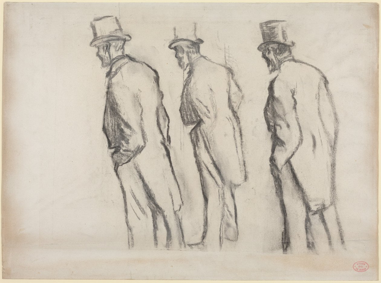 Drei Studien von Ludovic Halévy im Stehen von Edgar Degas