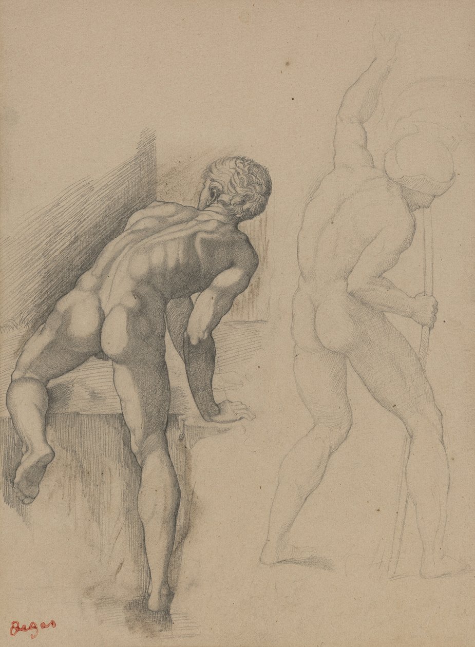Zwei nackte Männer, 1856-57 von Edgar Degas