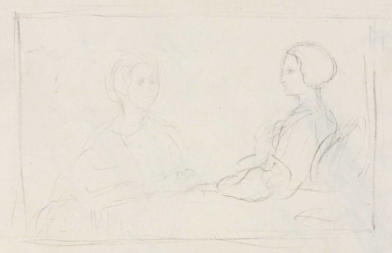 Zwei sitzende Frauen, verso, 1856-1860 von Edgar Degas