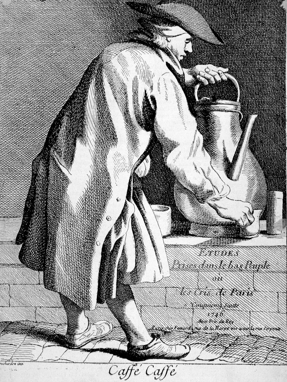 Kaffeehändler - Zeichnung von Bouchardon von Edmé Bouchardon