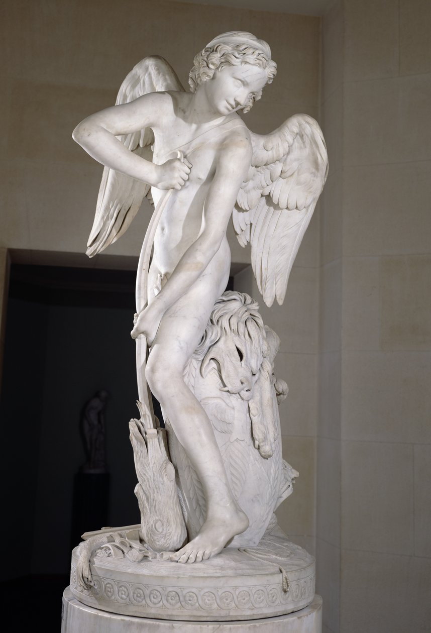 Cupid schnitzt seinen Bogen aus der Keule des Herkules, 1747-50 (Marmor) von Edmé Bouchardon