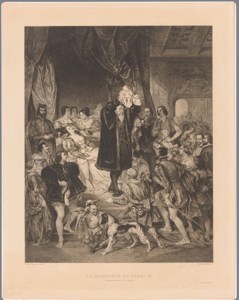 König Antoine de Bourbon zeigt seinen neugeborenen Sohn Heinrich IV. von Edmond Joseph Ramus