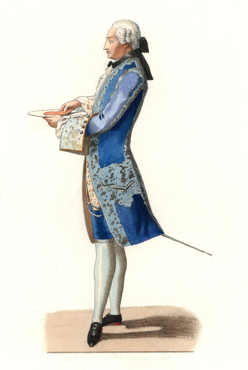 Charles Rosalie de Rohan Chabot (1740-1813), Graf von Jarnac, nach einem Gemälde von 1777 von Olivier - Lithographie nach einer Illustration von Edmond Lechevallier-Chevignard (1825-1902), aus „Costumes historiques des 16e“ von Edmond Lechevallier Chevignard
