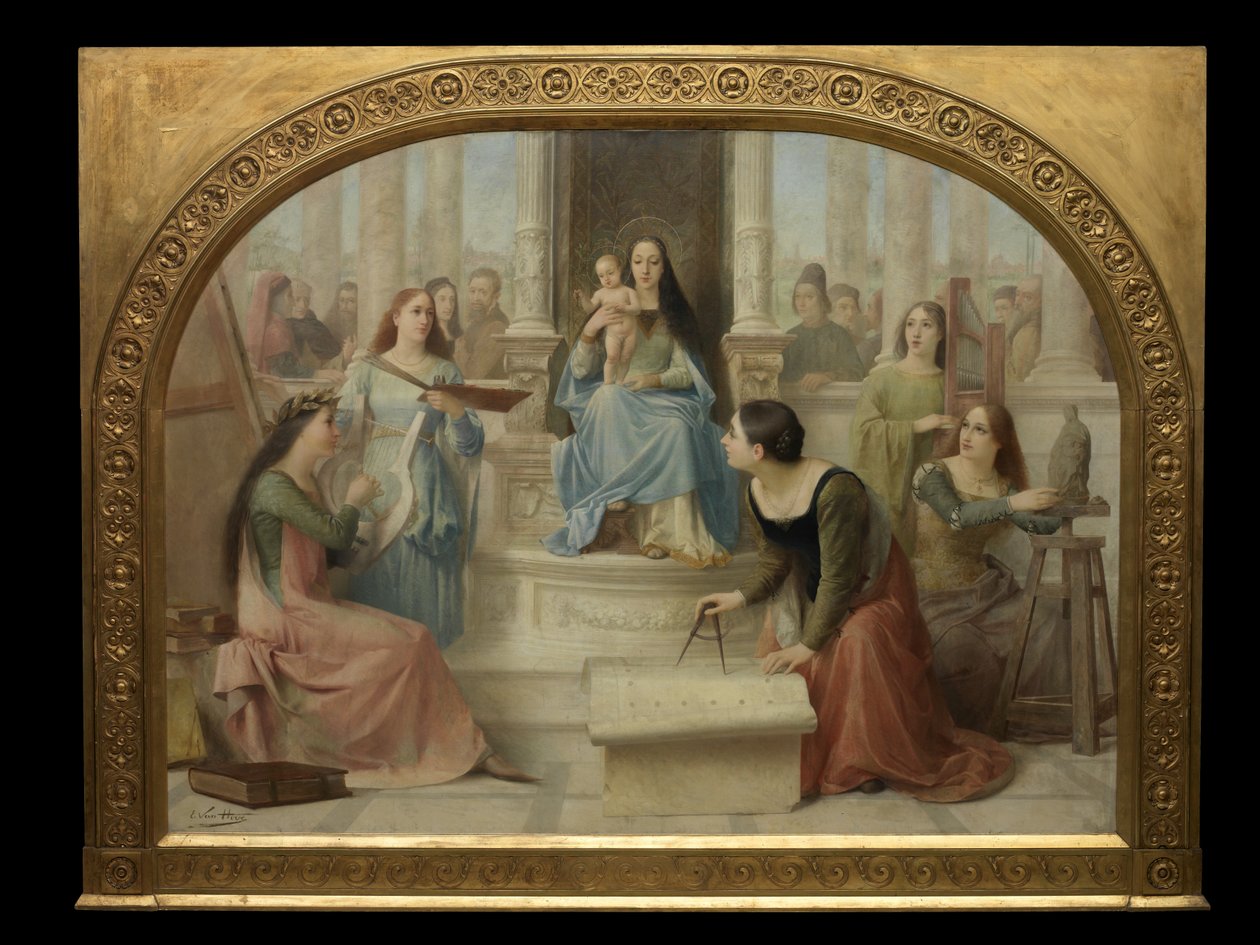 Die Jungfrau inspiriert die Künste von Edmond Theodor van Hove