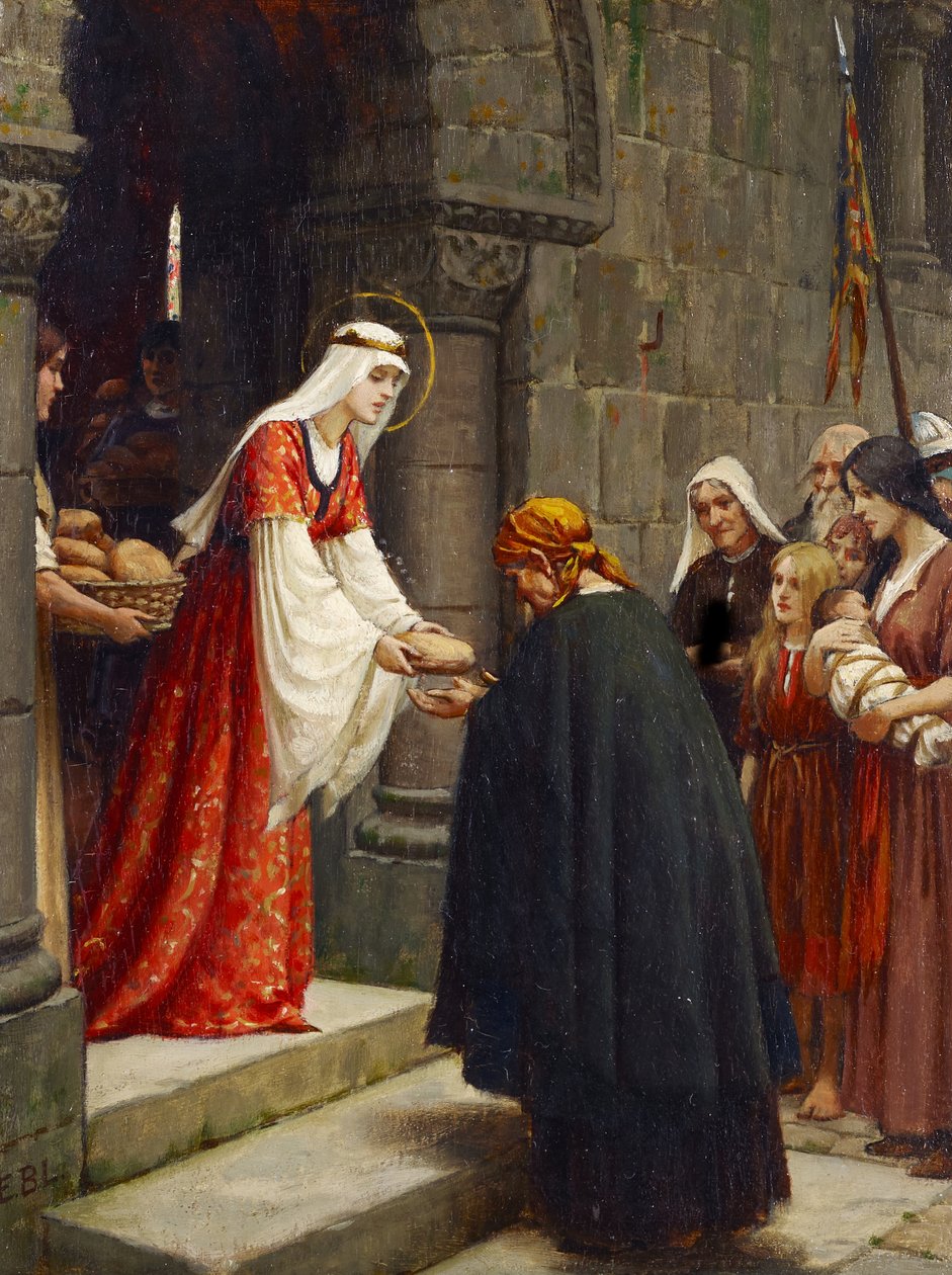 Die Wohltätigkeit der Heiligen Elisabeth von Ungarn, um 1895 von Edmund Blair Leighton