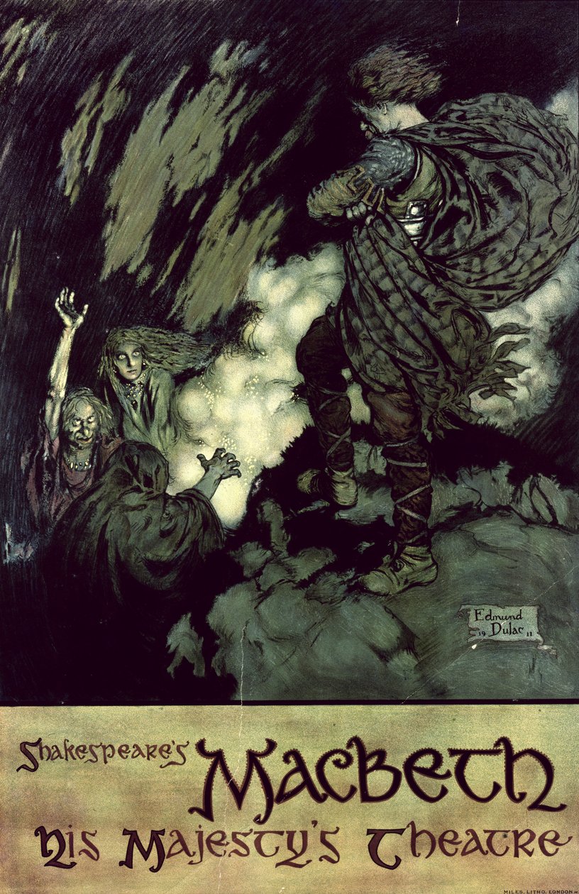 Macbeth: Plakat für die Produktion von 1914 von Edmund Dulac