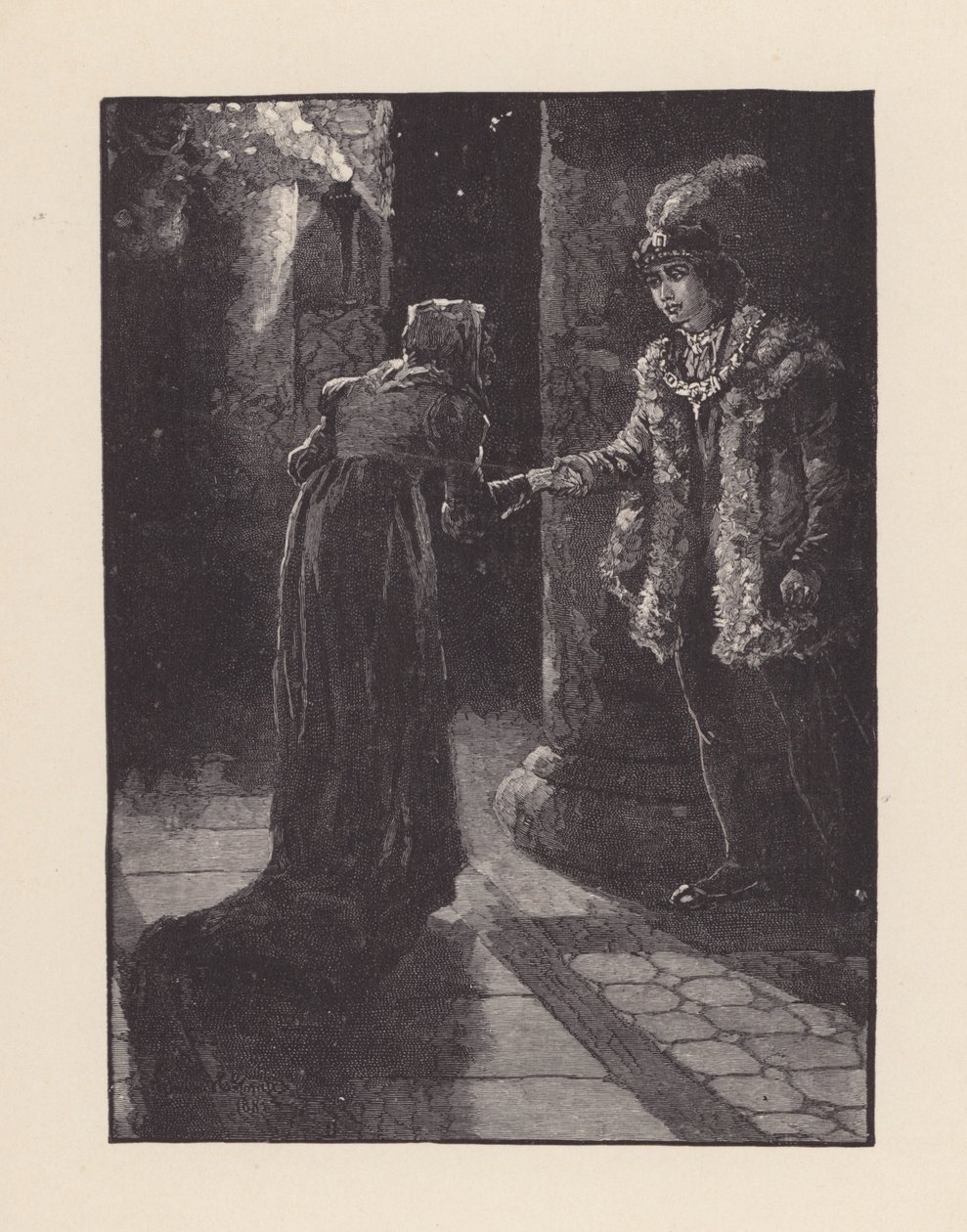 Illustration zu Die Nacht von St. Agnes von John Keats von Edmund Henry Garrett