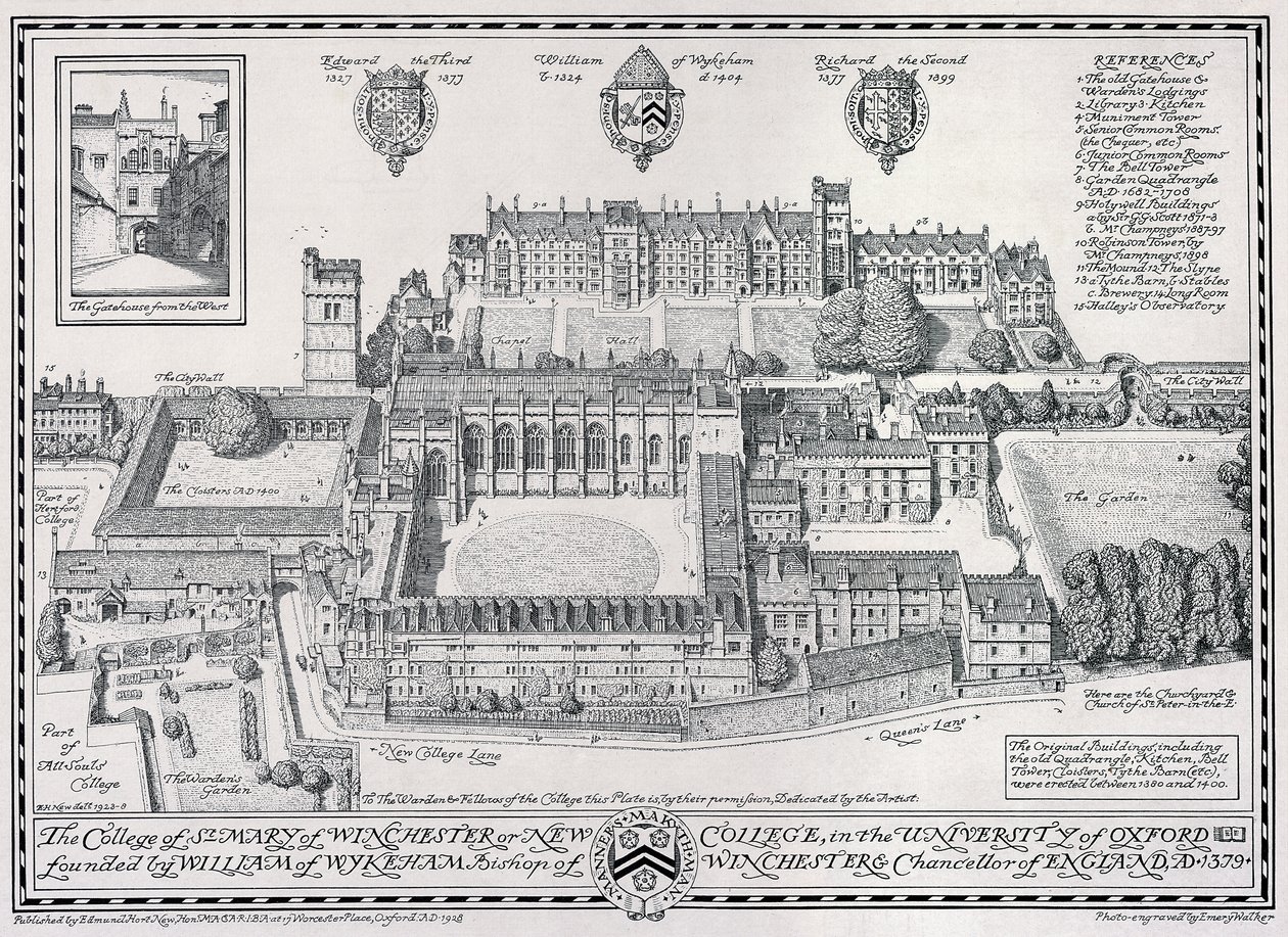 Das College of St. Mary of Winchester oder New College von Edmund Hort New
