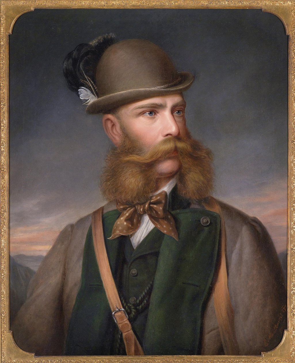 Porträt von Franz Joseph I. von Österreich in Jagdkleidung, 1877 von Edmund Mahlknecht