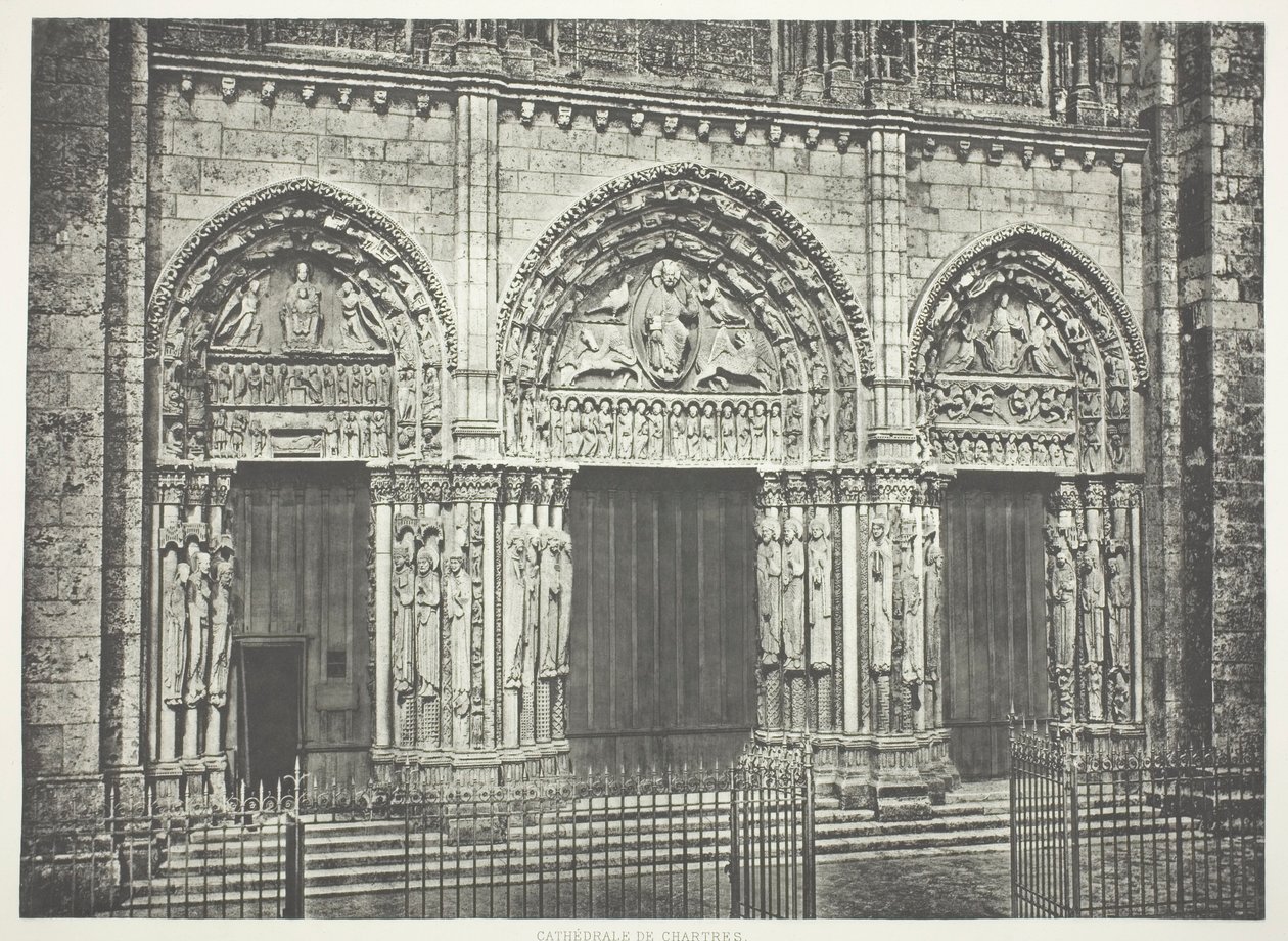 Hauptportal der Kathedrale von Chartres von Édouard Baldus