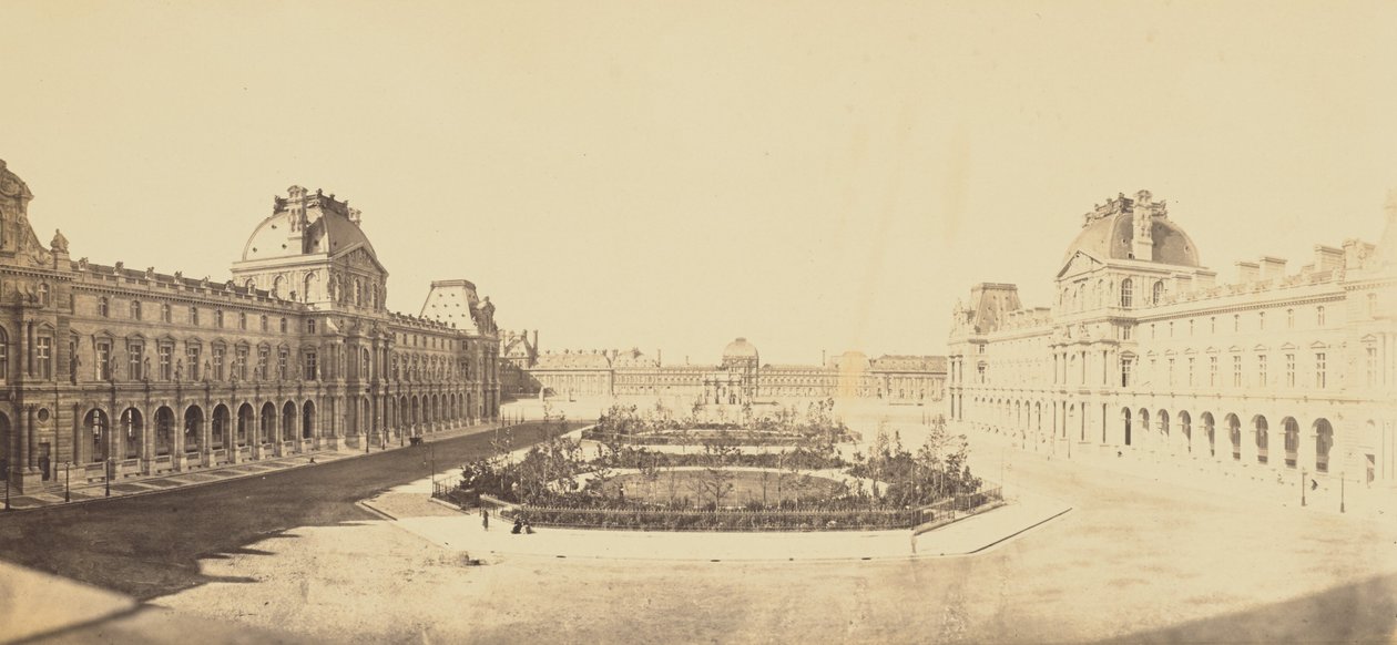 [Der Cour Napoléon mit Blick auf die Tuilerien, Louvre, Paris] von Édouard Baldus