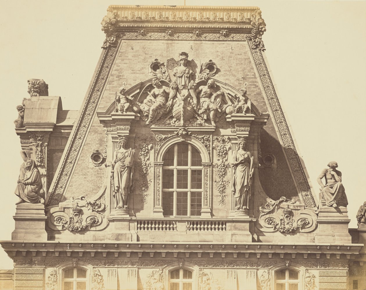 Das Dach des Pavillon Turgot, Louvre, Paris von Édouard Baldus