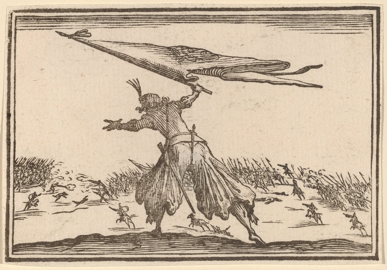 Fahnenträger von Edouard Eckman after Jacques Callot