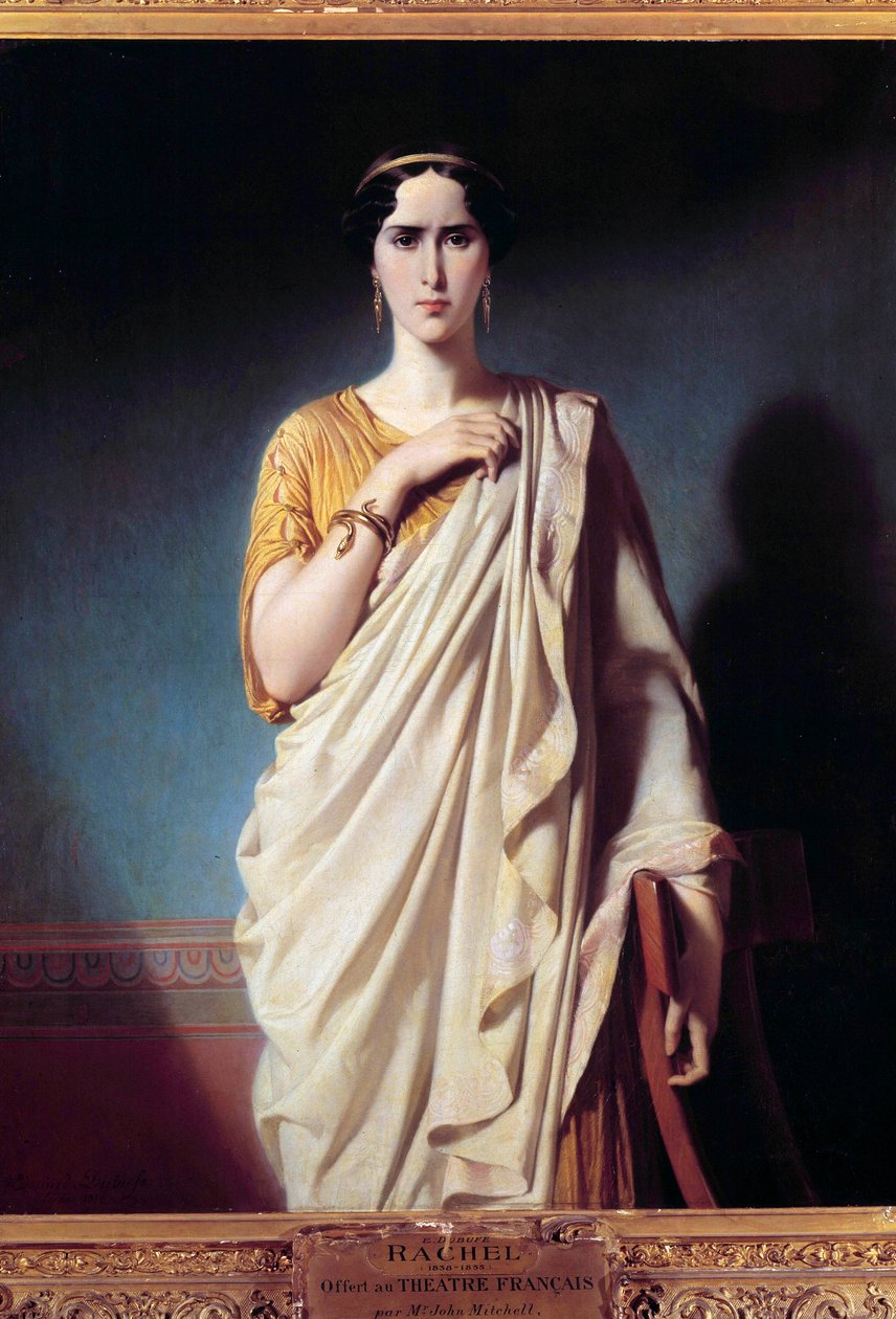 Porträt von Elisabeth Felix, genannt Mademoiselle Rachel, Schauspielerin. Gemälde von Edouard Louis Dubufe von Edouard Louis Dubufe