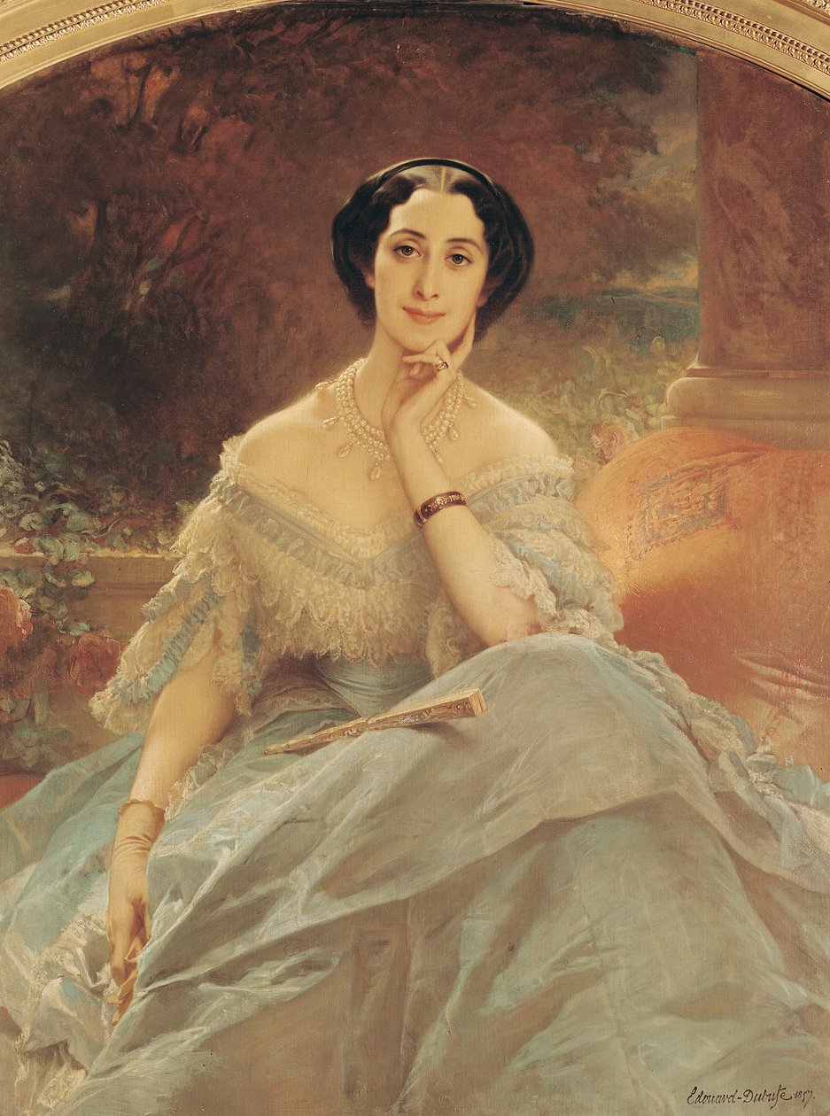 Porträt der Gräfin von Hallez-Claparede, 1857 von Edouard Louis Dubufe