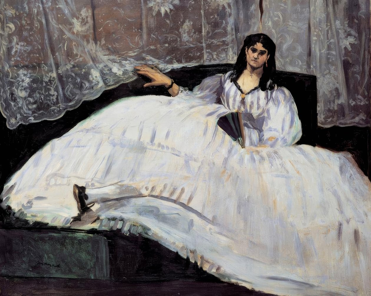 Dame mit Fächer von Édouard Manet: hochwertiger Kunstdruck