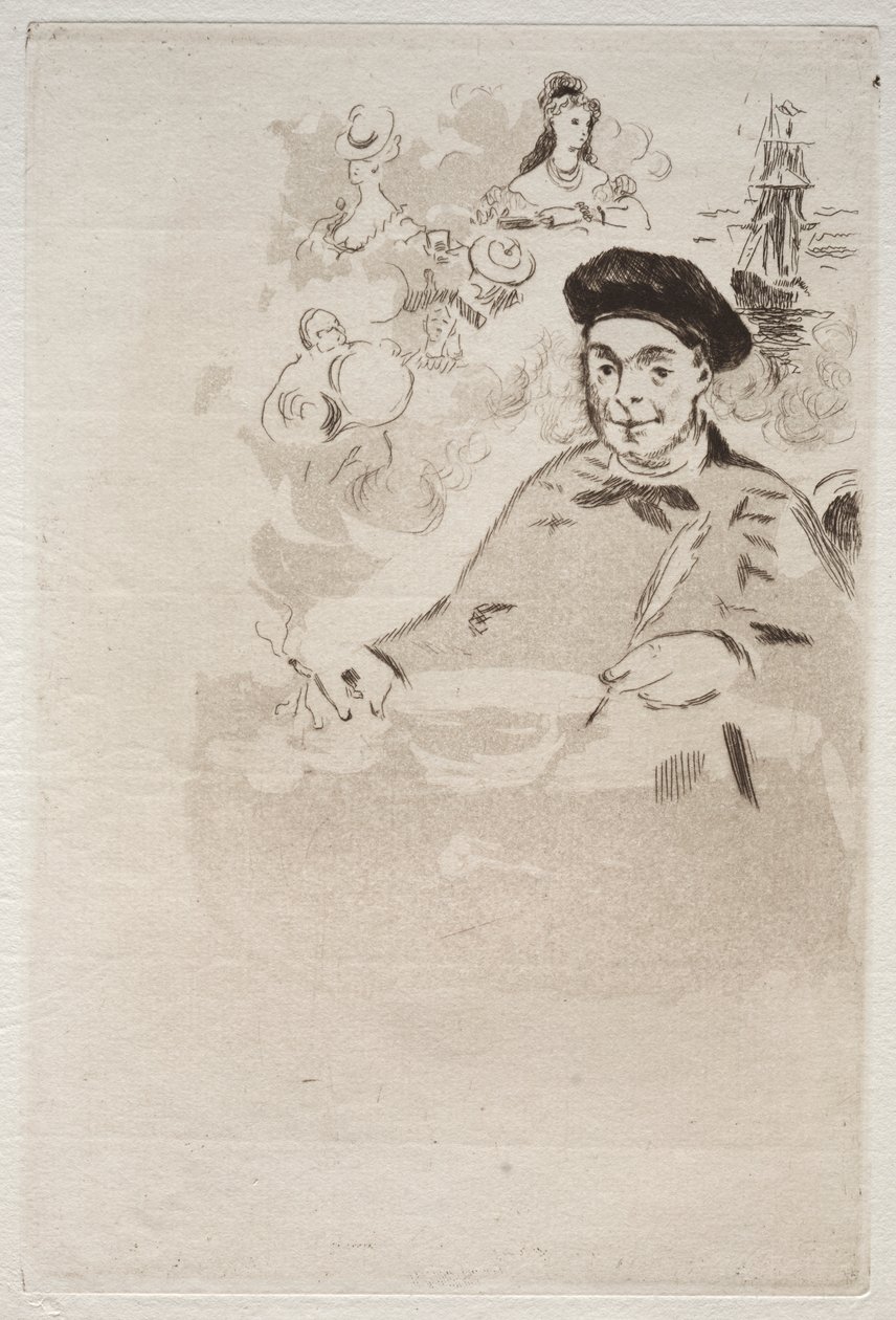 Frontispiz für eine Ausgabe von Les Ballades von Théodore de Banville von Édouard Manet