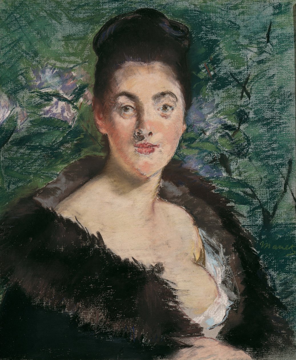 Dame im Pelzmantel, ca. 1880 von Édouard Manet