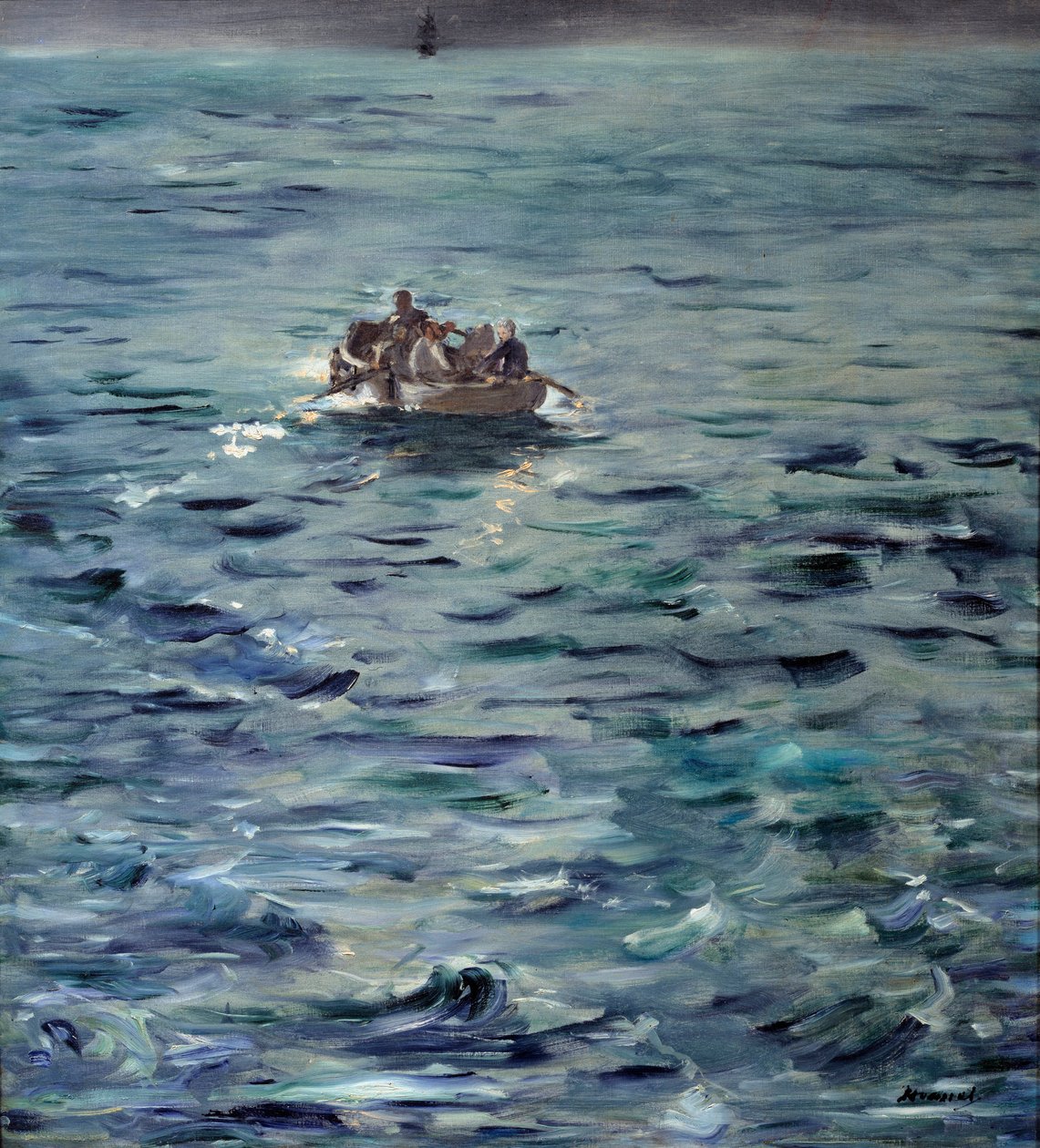 Rocheforts Flucht. Henri de Rochefort, französischer Schriftsteller (1831-1913), deportiert auf die Ducos-Halbinsel in Neukaledonien, floh im März 1874 mit Grousset und Pain. Gemälde von Edouard Manet (1832-1883) von Édouard Manet