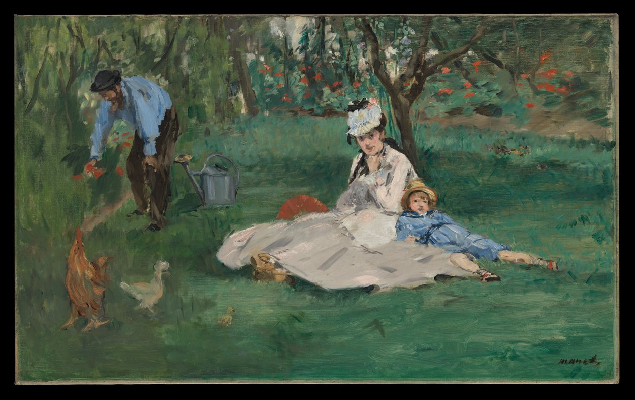 Die Familie Monet in ihrem Garten in Argenteuil von Édouard Manet