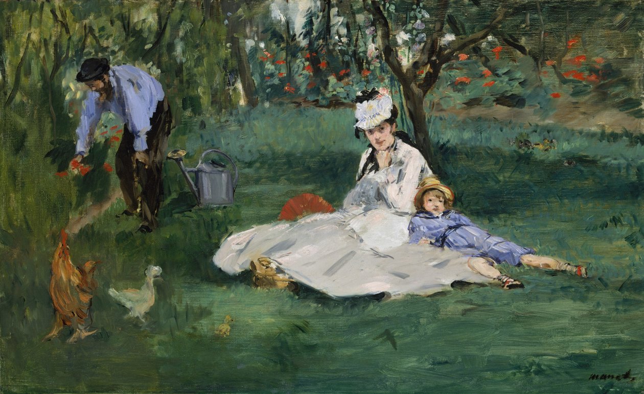 Die Familie Monet in ihrem Garten in Argenteuil, 1874 von Édouard Manet