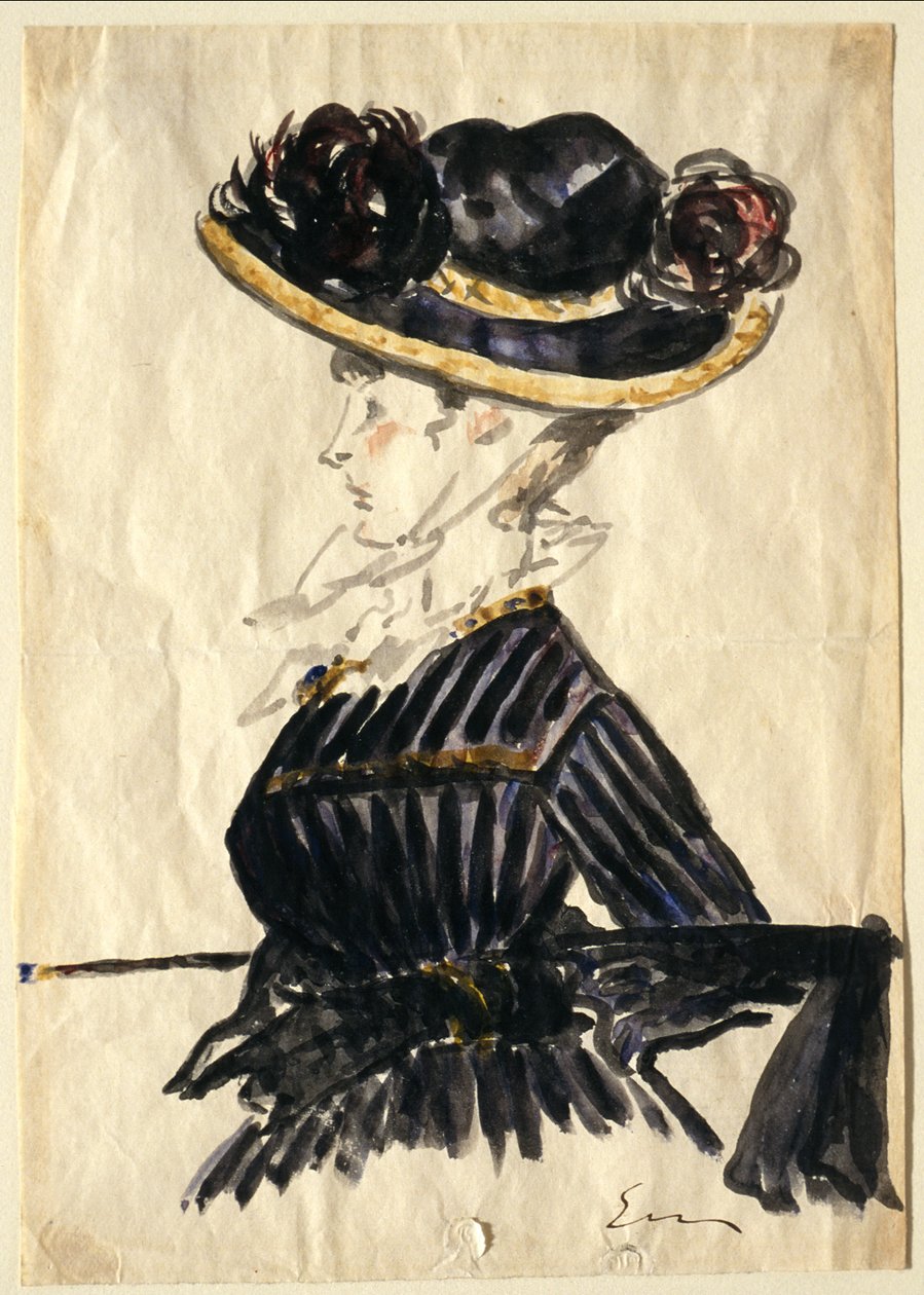 Frau mit großem Hut von Édouard Manet