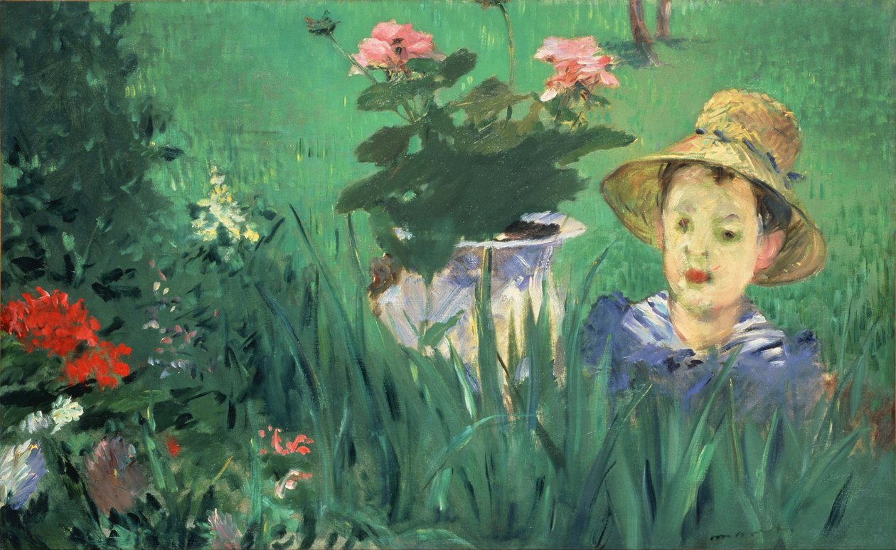 Kind inmitten von Blumen (Jacques Hoschedé) von Édouard Manet
