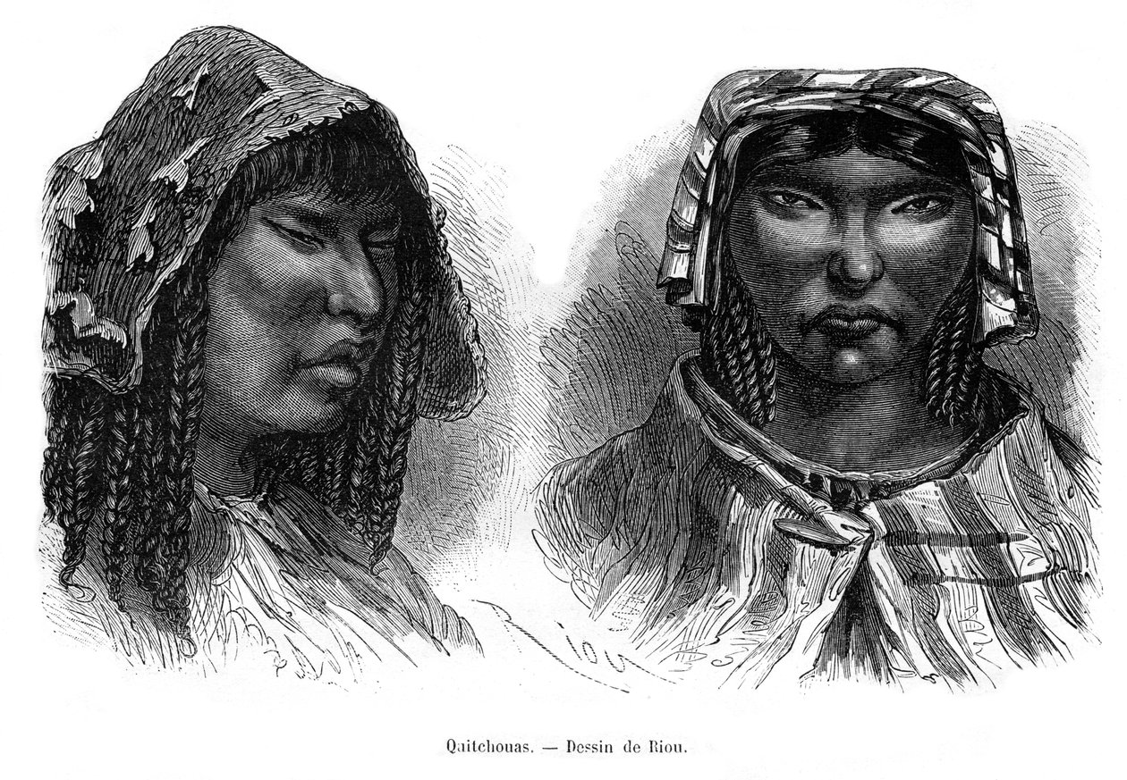 Quichua-Indianer, Südamerika, 19. Jahrhundert von Edouard Riou