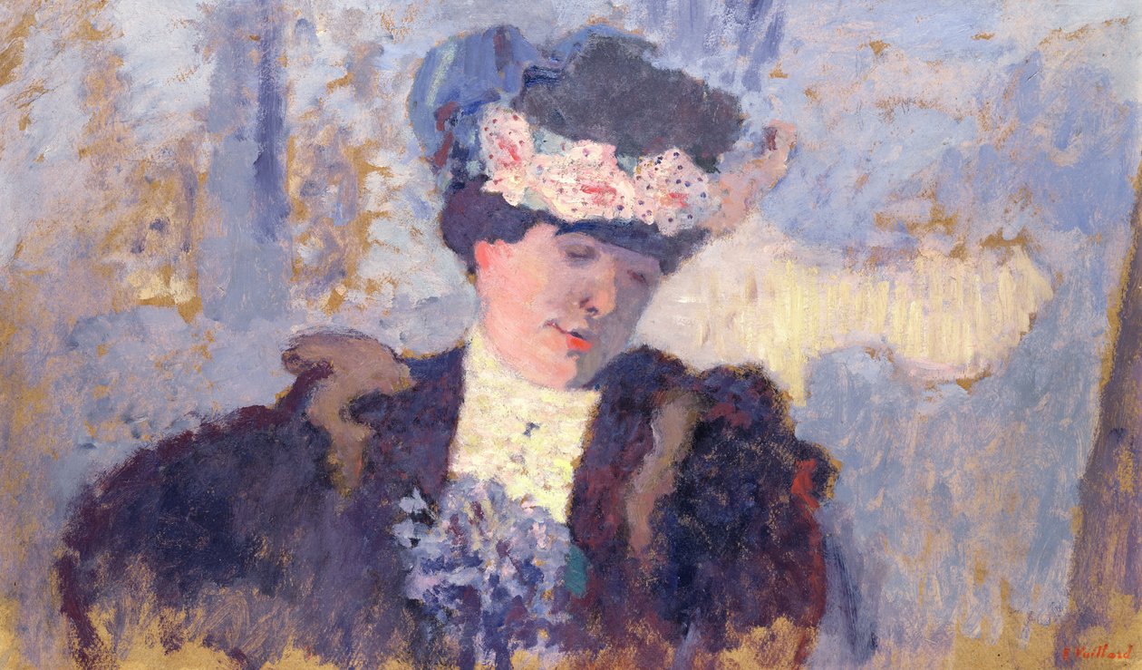 Madame Hessel mit einem mit Blumen geschmückten Hut von Edouard Vuillard