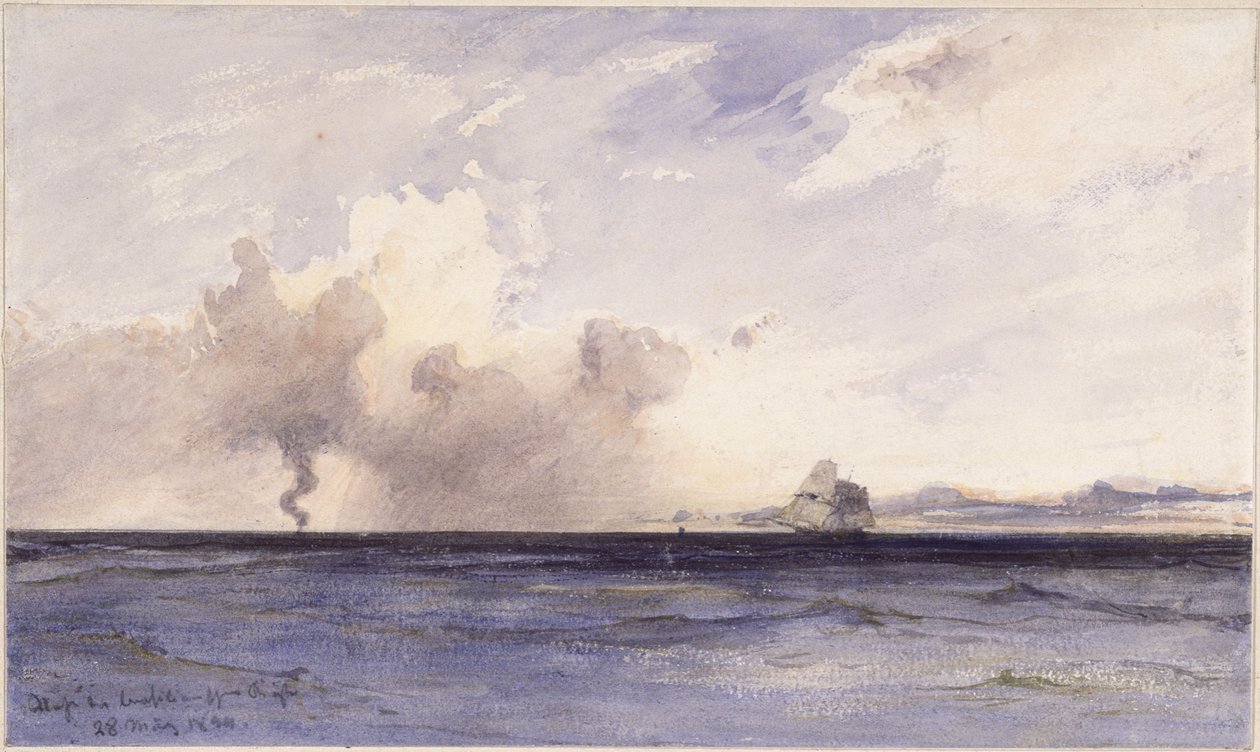 Segelboot nahe der brasilianischen Küste von Eduard Hildebrandt