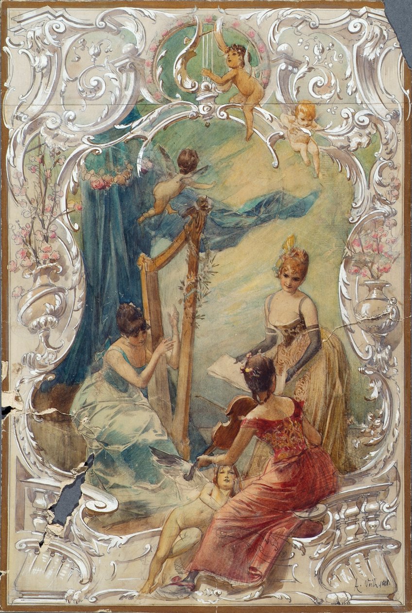 Gesang (Entwurf für ein Wandgemälde im Varieté Ronacher, Wien) von Eduard Veith