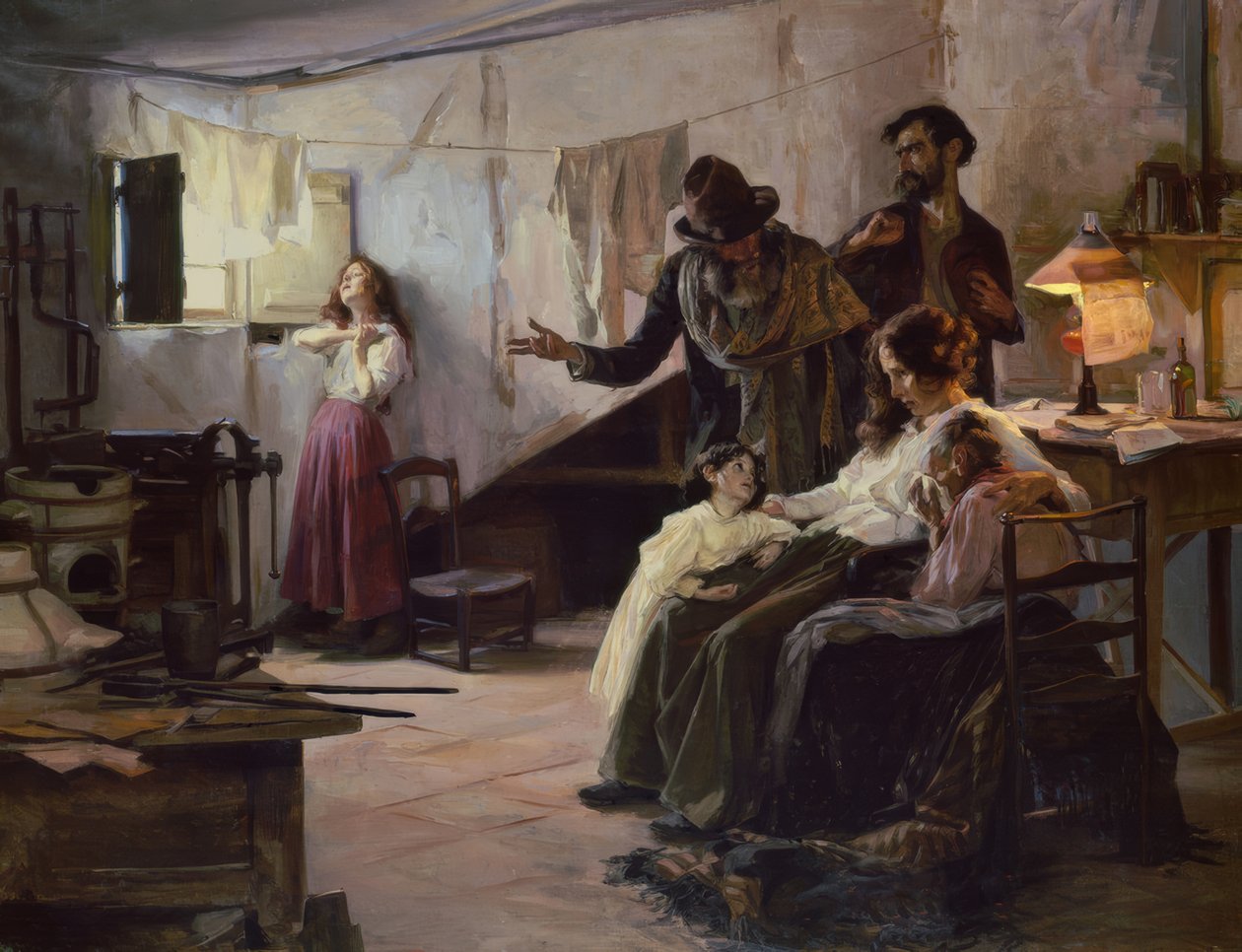 Die Familie des Anarchisten am Tag seiner Hinrichtung von Eduardo Chicharro y Agüera