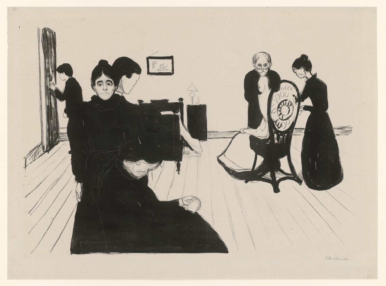 Der Tod im Krankenzimmer von Edvard Munch