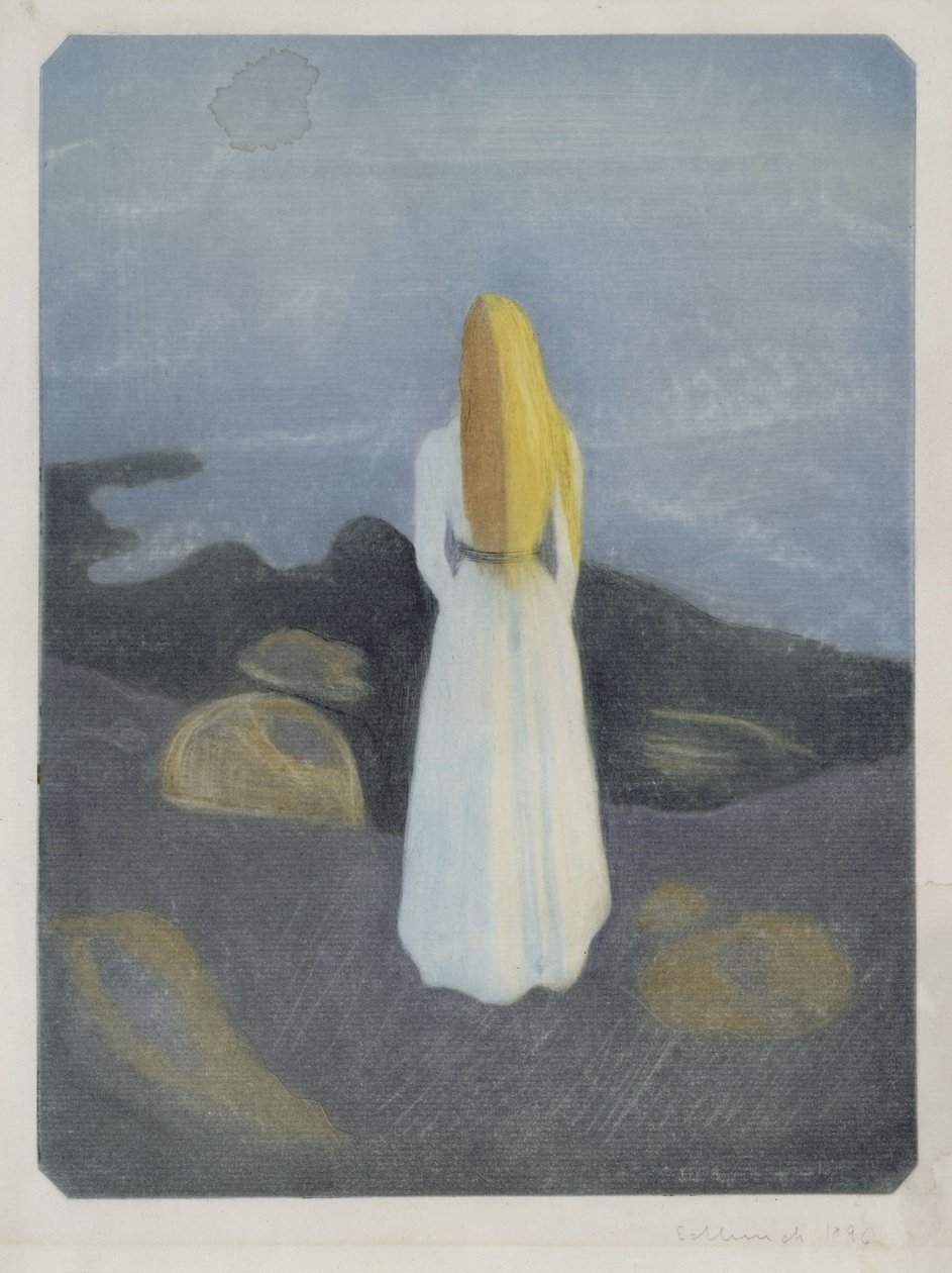 Junge Frau am Strand (Die Einsame) von Edvard Munch