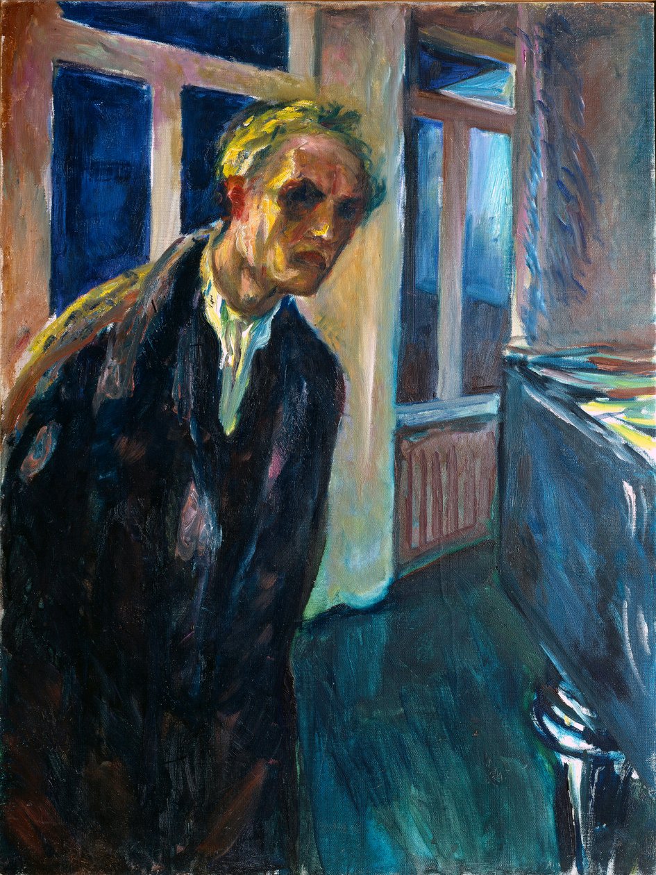 Selbstporträt oder Mann, der nachts geht Gemälde von Edvard Munch (1863-1944) 1923-1924. von Edvard Munch
