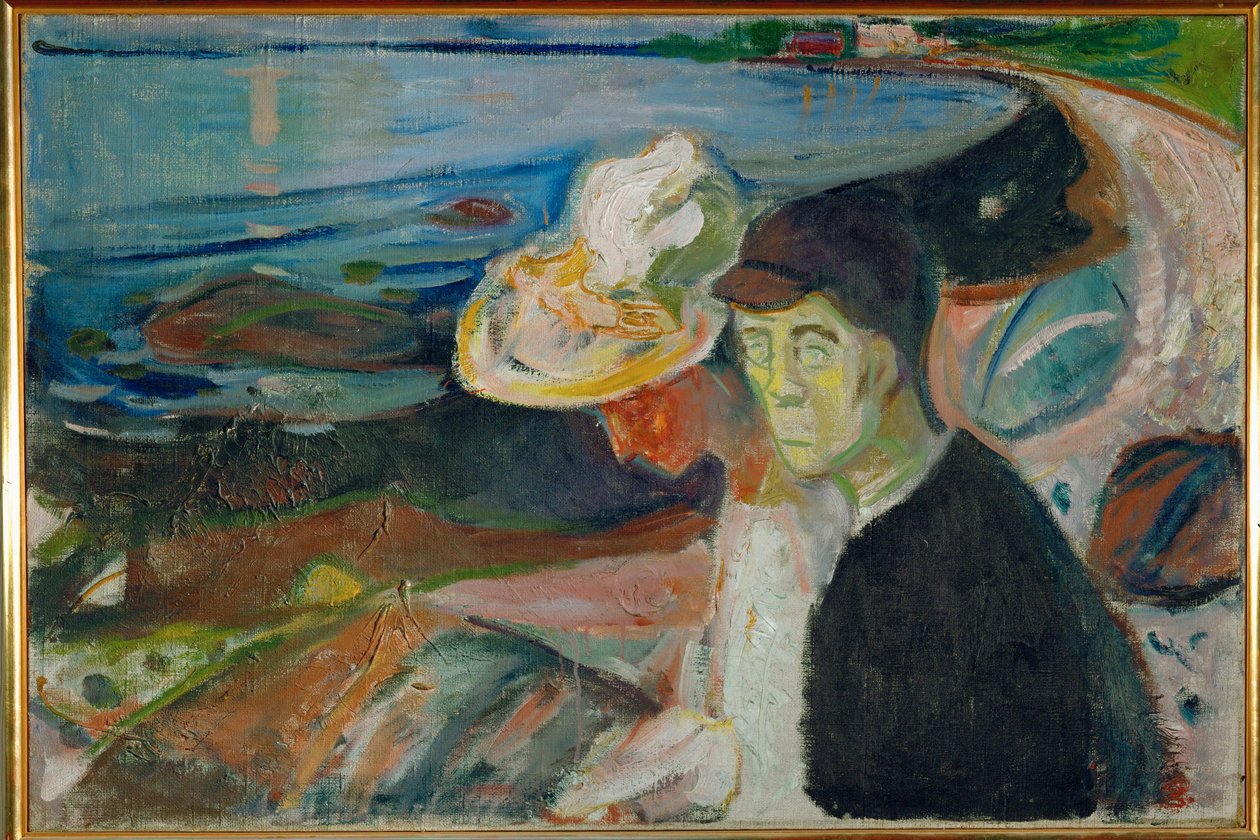 Zwei Personen am Ufer von Edvard Munch: Kunstdruck kaufen