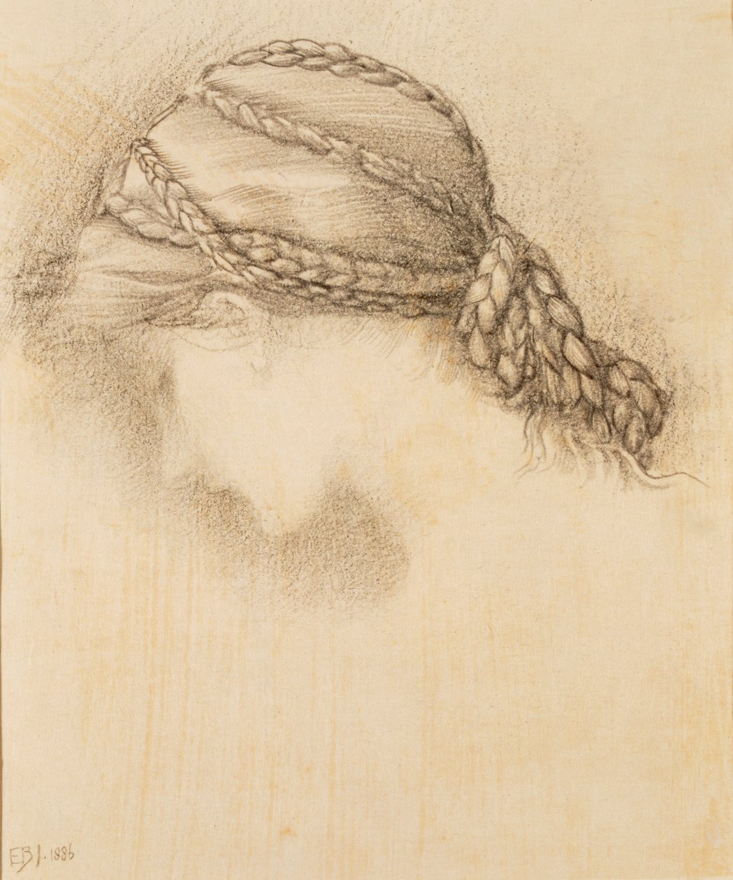 Frauenkopf (Detail) aus einem Skizzenbuch, 1886 von Edward Burne Jones